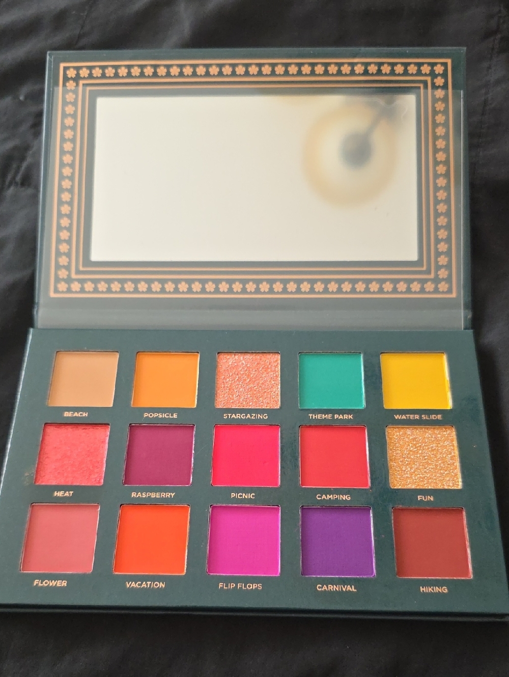 Ace Beaute Vibrant Eyeshadow Palette - Teal, Yellow, Pink & Coral Shades